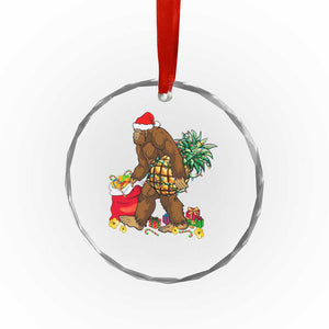 Bigfoot Crystal Glass Ornament Pineapple Tree Lights Funny Hawaiian Xmas Sasquatch Lovers TS10 Print Your Wear