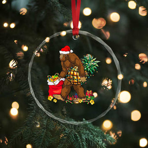Bigfoot Crystal Glass Ornament Pineapple Tree Lights Funny Hawaiian Xmas Sasquatch Lovers TS10 Print Your Wear