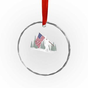 Bigfoot Crystal Glass Ornament Sasquatch American Flag Patriotic TS10 Print Your Wear