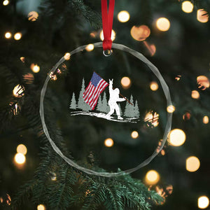 Bigfoot Crystal Glass Ornament Sasquatch American Flag Patriotic TS10 Print Your Wear
