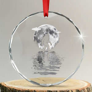 Bigfoot Crystal Glass Ornament Sasquatch Under The Moon Cryptid - Print Your Wear