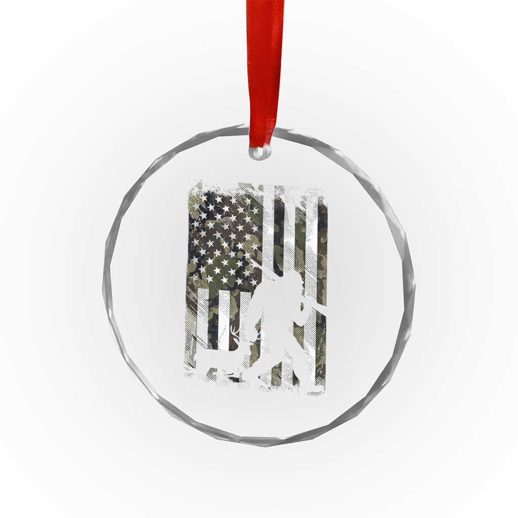 Bigfoot Deer Hunting Crystal Glass Ornament Camo US Flag Deer Elk Buck Hunting Hunter Dad TS10 Print Your Wear