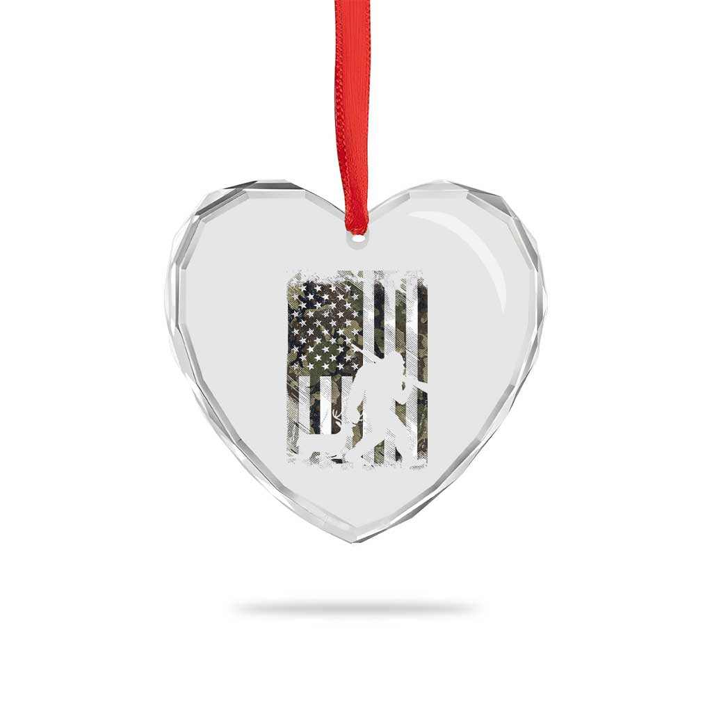 Bigfoot Deer Hunting Heart Crystal Glass Ornament Camo US Flag Deer Elk Buck Hunting Hunter Dad TS10 Print Your Wear