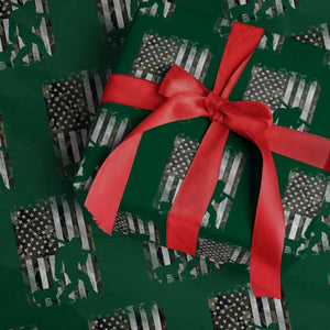 Bigfoot Deer Hunting Wrapping Paper Roll Camo US Flag Deer Elk Buck Hunting Hunter Dad TS10 Green Print Your Wear