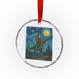 Bigfoot Dinosaur Crystal Glass Ornament Funny Prehistoric Starry Night Van Gogh TS12 Print Your Wear