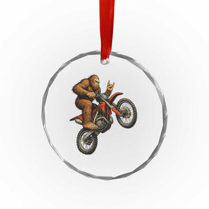 Bigfoot Dirt Bike Crystal Glass Ornament Motocross Sasquatch Rock On Hand TS14 Print Your Wear