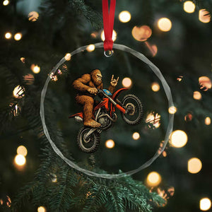 Bigfoot Dirt Bike Crystal Glass Ornament Motocross Sasquatch Rock On Hand TS14 Print Your Wear