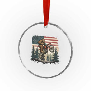 Bigfoot Dirt Bike Crystal Glass Ornament Patriotic Sasquatch American Flag TS14 Print Your Wear