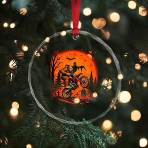 Bigfoot Dirt Bike Crystal Glass Ornament Sasquatch Halloween Creepy Biker TS14 Print Your Wear