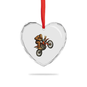 Bigfoot Dirt Bike Heart Crystal Glass Ornament Motocross Sasquatch Rock On Hand TS14 Print Your Wear