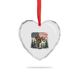 Bigfoot Dirt Bike Heart Crystal Glass Ornament Patriotic Sasquatch American Flag TS14 Print Your Wear