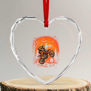 Bigfoot Dirt Bike Heart Crystal Glass Ornament Sasquatch Halloween Creepy Biker TS14 Transparent Glass 3'' Heart Print Your Wear