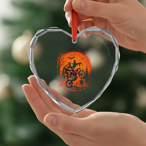 Bigfoot Dirt Bike Heart Crystal Glass Ornament Sasquatch Halloween Creepy Biker TS14 Print Your Wear
