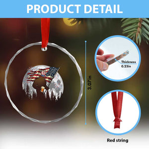 Bigfoot Drinking Beer 4th of July Crystal Glass Ornament Sasquatch Hiking Moon American Flag TS14 Print Your Wear