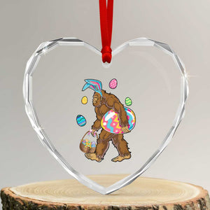 Bigfoot Easter Heart Crystal Glass Ornament Funny Sasquatch Eggs Hunting TS10 Transparent Glass 3'' Heart Print Your Wear