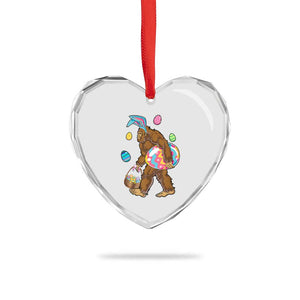 Bigfoot Easter Heart Crystal Glass Ornament Funny Sasquatch Eggs Hunting TS10 Print Your Wear