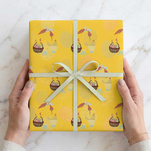 Bigfoot Easter Wrapping Paper Roll Bunny Sasquatch Eggs Retro TS10 Yellow Print Your Wear