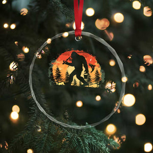 Bigfoot Fishing Crystal Glass Ornament Funny Retro Sasquatch Fisherman Dad TS10 Print Your Wear