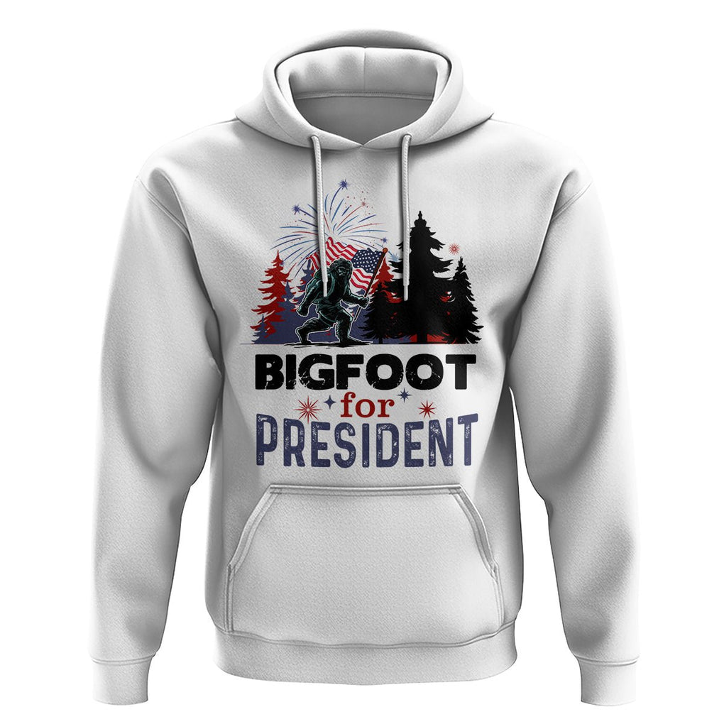 Bigfoot For President Hoodie Funny American USA Flag Sasquatch Election TS09 White Printyourwear