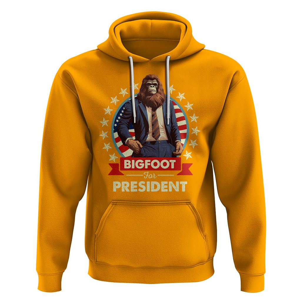 Bigfoot For President Hoodie Funny American USA Flag Sasquatch Election TS09 Gold Printyourwear