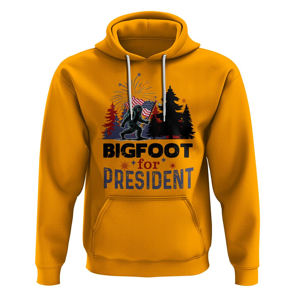 Bigfoot For President Hoodie Funny American USA Flag Sasquatch Election TS09 Gold Printyourwear