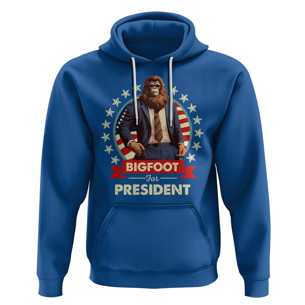 Bigfoot For President Hoodie Funny American USA Flag Sasquatch Election TS09 Royal Blue Printyourwear