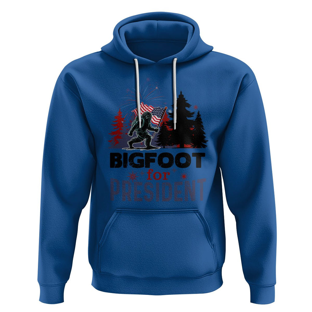 Bigfoot For President Hoodie Funny American USA Flag Sasquatch Election TS09 Royal Blue Printyourwear