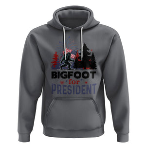 Bigfoot For President Hoodie Funny American USA Flag Sasquatch Election TS09 Charcoal Printyourwear