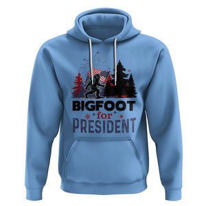 Bigfoot For President Hoodie Funny American USA Flag Sasquatch Election TS09 Carolina Blue Printyourwear