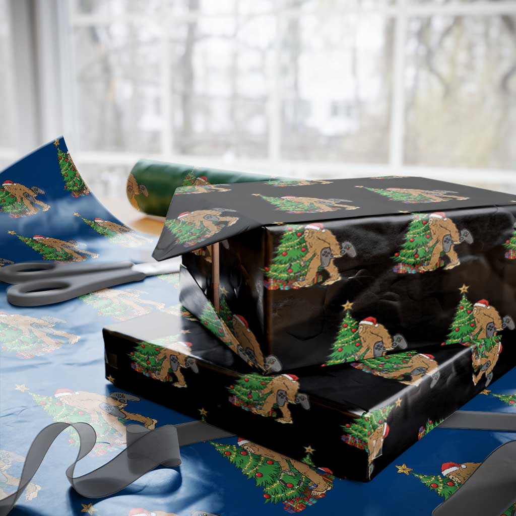Bigfoot Gamer Christmas Wrapping Paper Roll Funny Sasquatch Gaming Xmas TS14 Black Print Your Wear