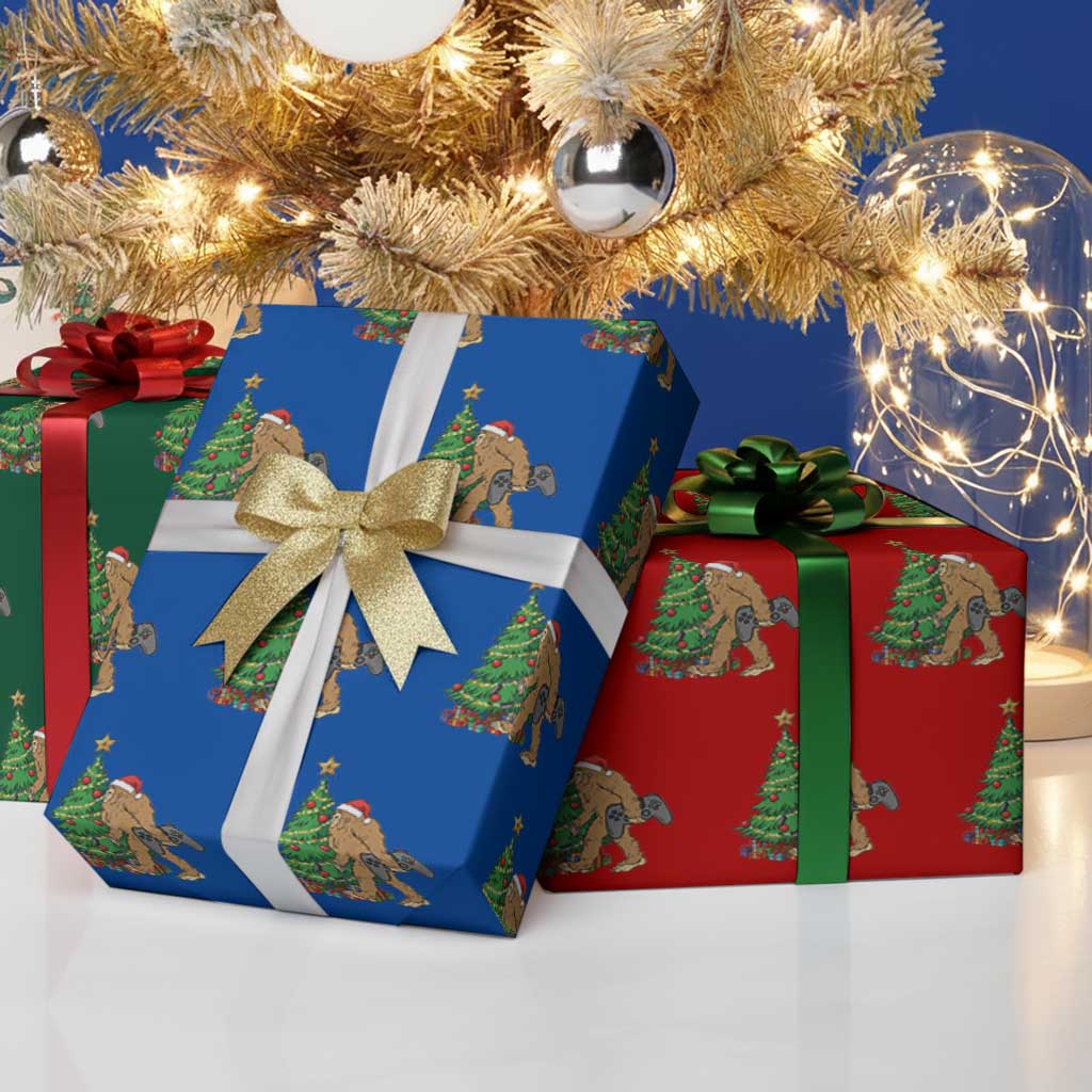 Bigfoot Gamer Christmas Wrapping Paper Roll Funny Sasquatch Gaming Xmas TS14 Print Your Wear