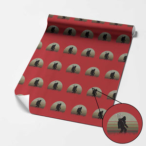 Bigfoot Golfer Wrapping Paper Roll Funny Sasquatch Golfing Golf Balls TS10 Red Print Your Wear