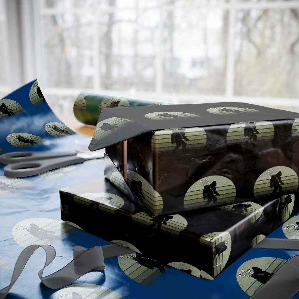 Bigfoot Golfer Wrapping Paper Roll Funny Sasquatch Golfing Golf Balls TS10 Black Print Your Wear