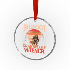 Bigfoot Grabbed My Wiener Crystal Glass Ornament Funny Dachshund Lover Gift TS12 Print Your Wear