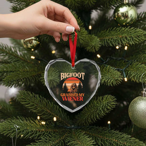 Bigfoot Grabbed My Wiener Heart Crystal Glass Ornament Funny Dachshund Lover Gift TS12 Print Your Wear