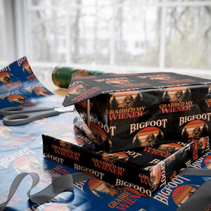 Bigfoot Grabbed My Wiener Wrapping Paper Roll Funny Dachshund Lover Gift TS12 Black Print Your Wear