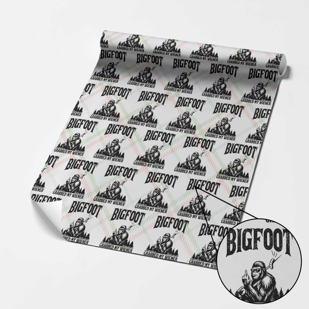 Bigfoot Grabbed My Wiener Wrapping Paper Roll Funny Sasquatch Camping TS14 Christmas Plaid Print Your Wear
