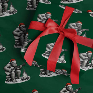 Bigfoot Guitar Xmas Wrapping Paper Roll Sasquatch Guitarist Music Xmas TS14 Green Print Your Wear