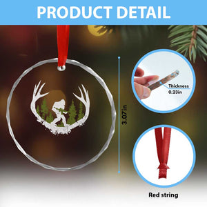 Bigfoot Gun Owner Crystal Glass Ornament Retro Deer Hunting Sasquatch Hunter Dad TS10 Print Your Wear