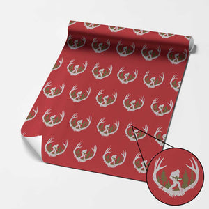 Bigfoot Gun Owner Wrapping Paper Roll Retro Deer Hunting Sasquatch Hunter Dad TS10 Red Print Your Wear