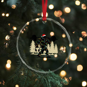 Bigfoot Gym Christmas Crystal Glass Ornament Funny Sasquatch Bodybuilding Weightlifting TS14 Print Your Wear