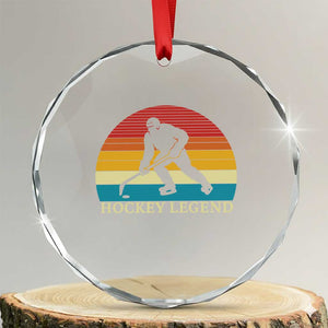 Bigfoot Hockey Legend Crystal Glass Ornament Retro Sasquatch Cryptid Player Gift TS12 Transparent Glass 3'' Circle Print Your Wear