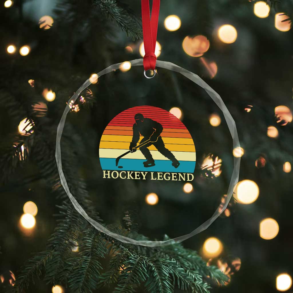 Bigfoot Hockey Legend Crystal Glass Ornament Retro Sasquatch Cryptid Player Gift TS12 Print Your Wear