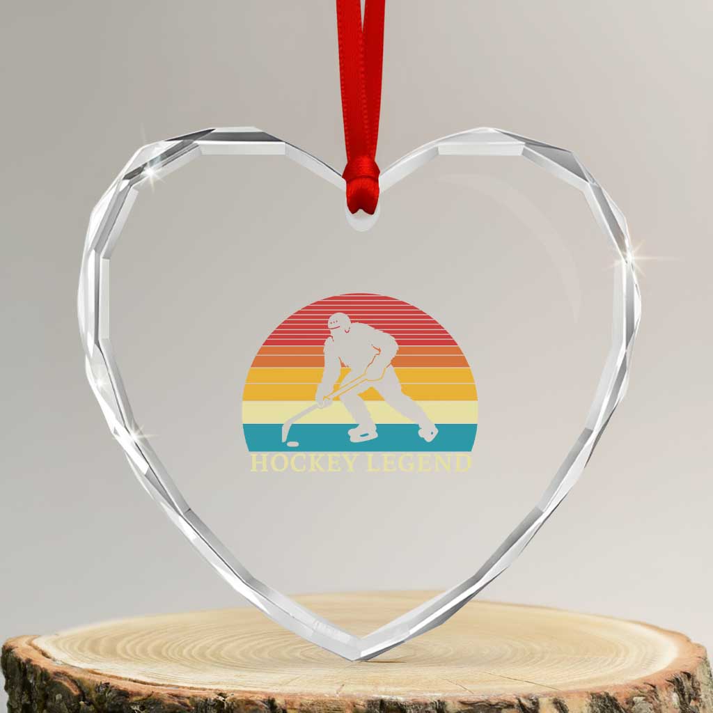 Bigfoot Hockey Legend Heart Crystal Glass Ornament Retro Sasquatch Cryptid Player Gift TS12 Transparent Glass 3'' Heart Print Your Wear