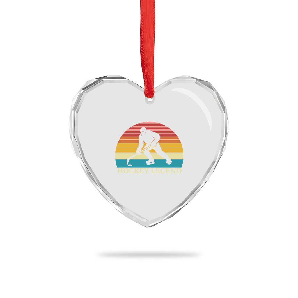 Bigfoot Hockey Legend Heart Crystal Glass Ornament Retro Sasquatch Cryptid Player Gift TS12 Print Your Wear