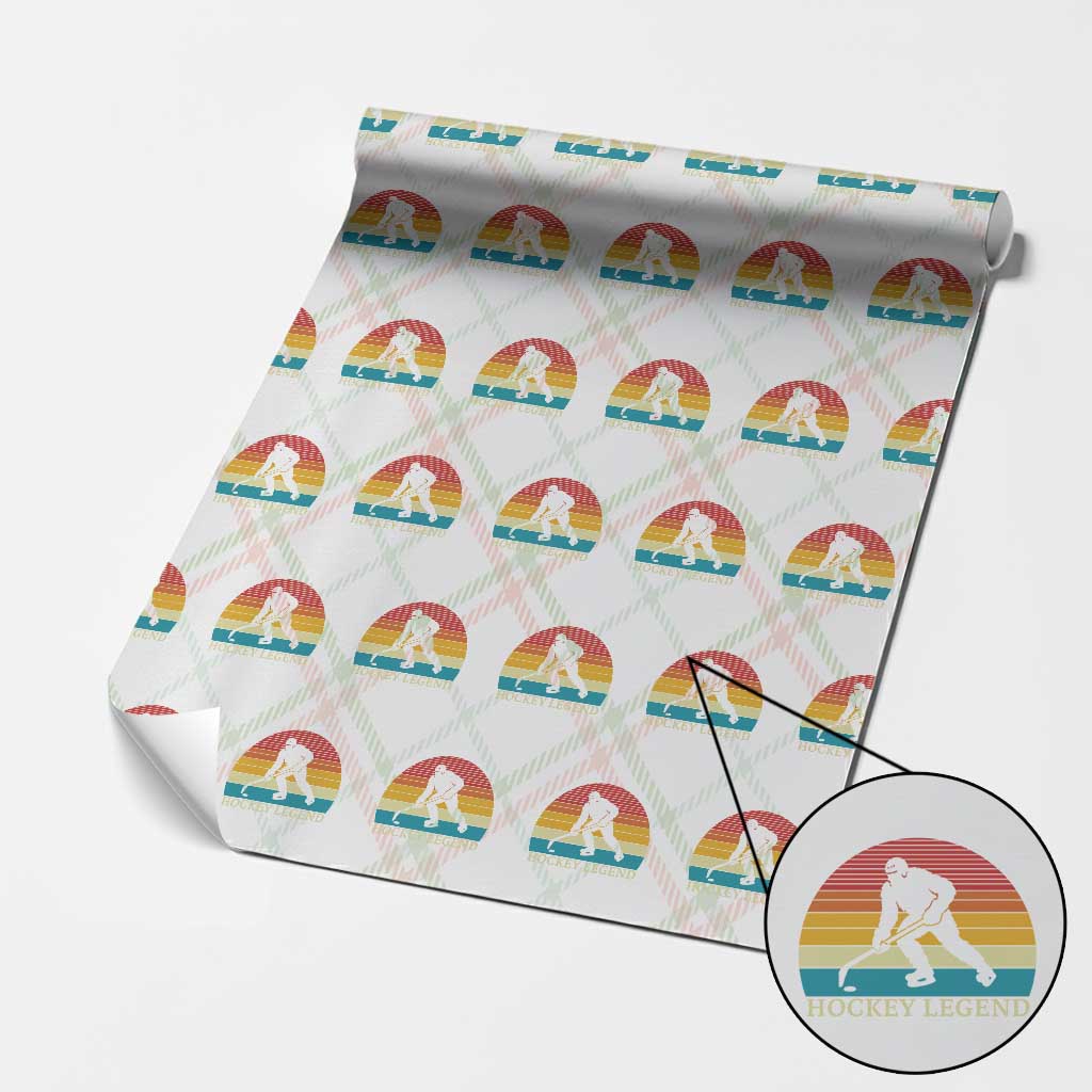 Bigfoot Hockey Legend Wrapping Paper Roll Retro Sasquatch Cryptid Player Gift TS12 Christmas Plaid Print Your Wear