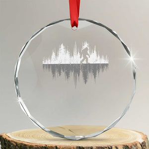 Bigfoot In The Forest Crystal Glass Ornament Sasquatch Trees Reflection Wildlife Nature Outdoor Wild Retro TS10 Transparent Glass 3'' Circle Print Your Wear