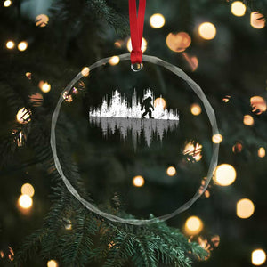 Bigfoot In The Forest Crystal Glass Ornament Sasquatch Trees Reflection Wildlife Nature Outdoor Wild Retro TS10 Print Your Wear