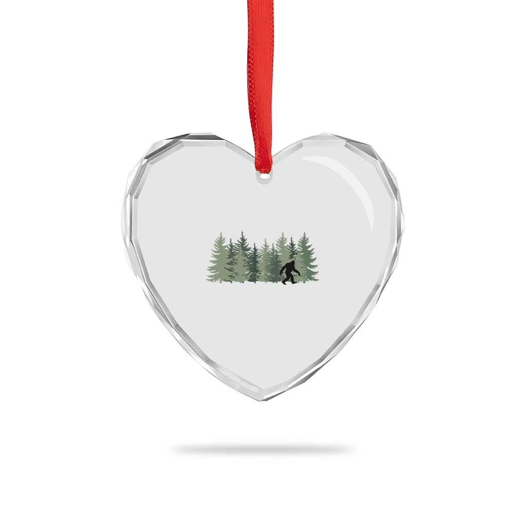 Bigfoot In The Forest Sasquatch Yeti Heart Crystal Glass Ornament TS10 Print Your Wear