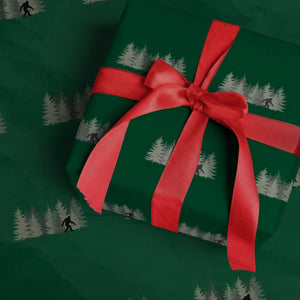 Bigfoot In The Forest Sasquatch Yeti Wrapping Paper Roll TS10 Green Print Your Wear